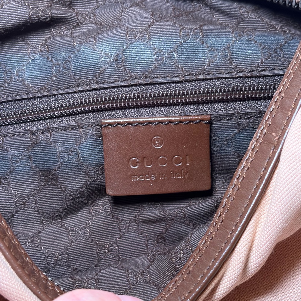 Vintage Gucci Sherry GG Pink and Brown Shoulder Bag - Picture 3 of 16